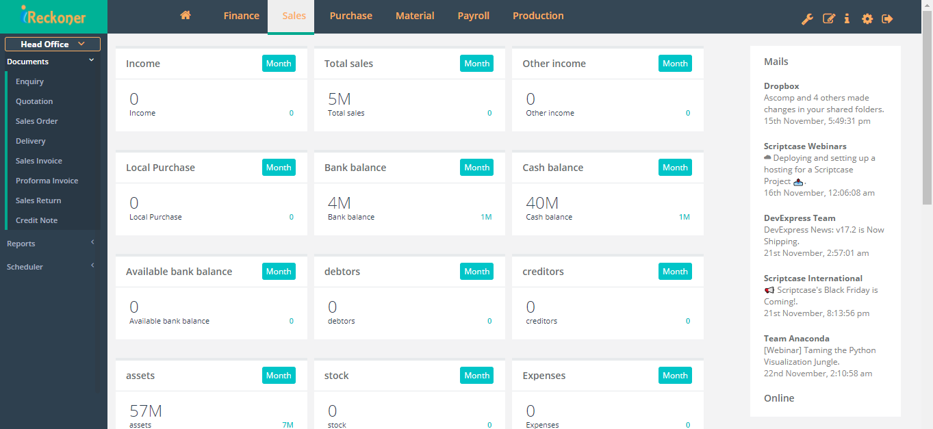 iReckoner Dashboard